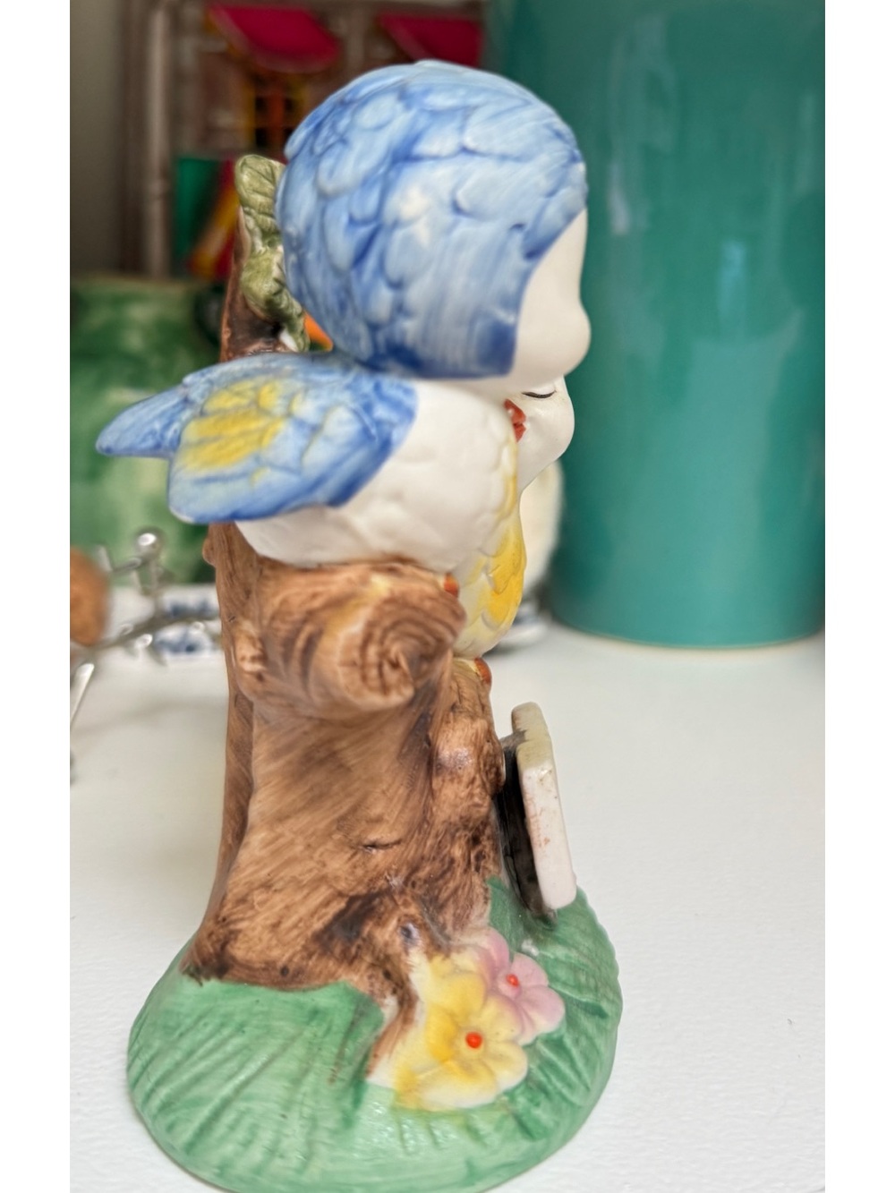 Vintage Norleans Porcelain Love Birds Figurine Mid Century Love You Truly - Picture 3 of 9